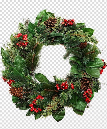 Wreath Christmas Crown Gift, fresh style wreath transparent background PNG clipart