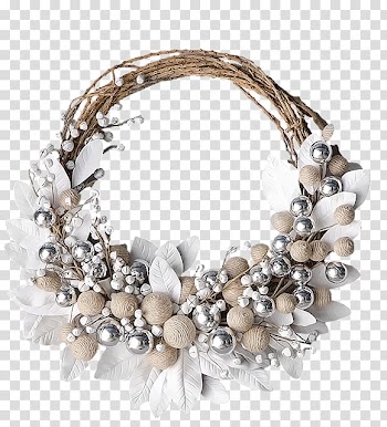 Wreath Christmas decoration Tinsel Ornament, christmas transparent background PNG clipart