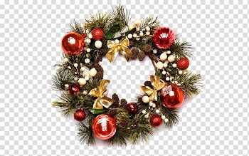 Wreath Christmas Garland , Christmas Wreath transparent background PNG clipart