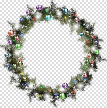 Wreath Christmas Garland Santa Claus New Year, garland transparent background PNG clipart