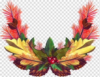 Wreath Christmas Garland Watercolor painting, Christmas decorative pattern transparent background PNG clipart