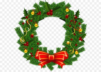 Wreath Christmas Santa Claus Clip art - Large Transparent Christmas Wreath PNG Picture 