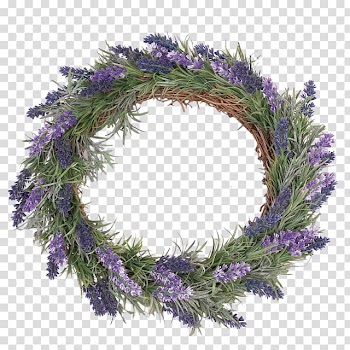Wreath English lavender Cut flowers Disk, flower transparent background PNG clipart