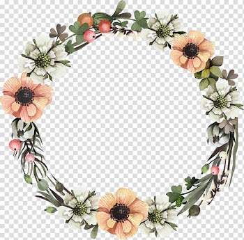 Wreath Floral design Flower Leaf, Yellow flower wreath transparent background PNG clipart
