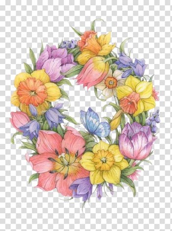 Wreath Flower bouquet Floral design Animaatio, couronne fleur transparent background PNG clipart