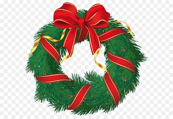 Wreath Flower - Christmas Wreath with Red Bow PNG Clipart 