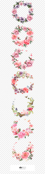 Wreath Flower Pink - Colorful garland effect 