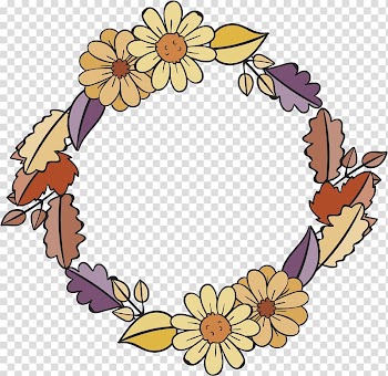 Wreath Flower , Sunflower wreath transparent background PNG clipart