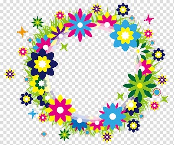 Wreath Flower Watercolor painting , Small fresh garland border transparent background PNG clipart