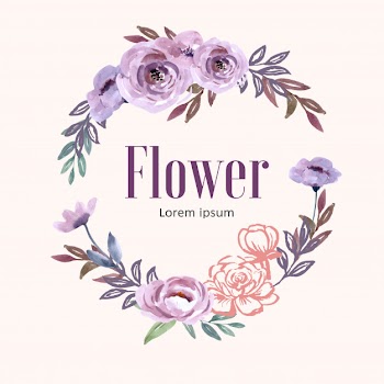 Wreath for creative artwork, soft pastel line flowers Free Vector