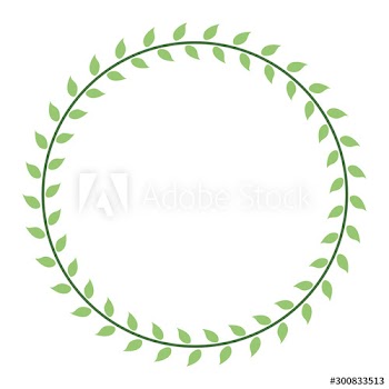 wreath leafs crown circular frame