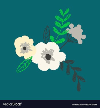Wreath of flowers in watercolor style with white vector image