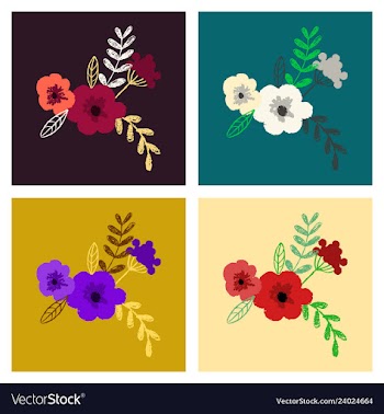 Wreath of flowers in watercolor style with white vector image