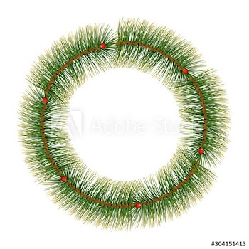 wreath of leafs tropical for christmas decoration design