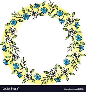 Wreath of wild flowers vector image