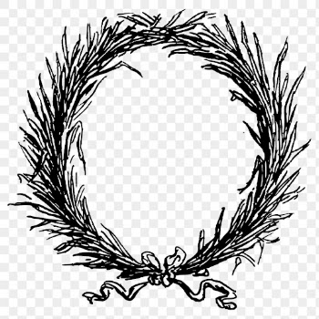 Wreath png frame, black and | Free PNG - rawpixel