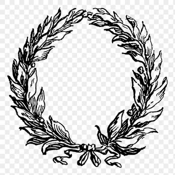 Wreath png frame, black and | Free PNG - rawpixel