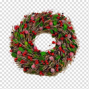 Wreath Twig Christmas ornament, christmas transparent background PNG clipart