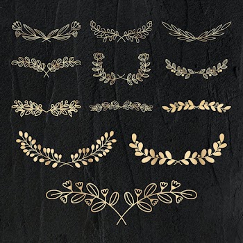 Wreath vector gold floral luxury style set | Free stock illustration | High Resolution graphic