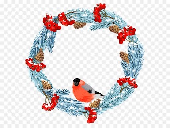 Wreath Winter Stock illustration iStock Clip art - Blue Winter Wreath with Bird PNG Clip Art Image 