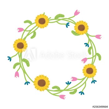 wreath with flowers and leaves