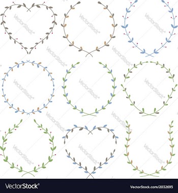  					Wreaths vintage color vector image														
