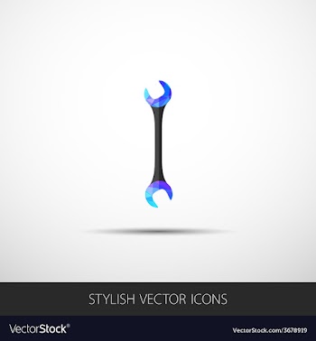 Wrench key sign icon Service tool symbol vector image
