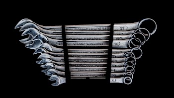 Wrench Set On Black Background