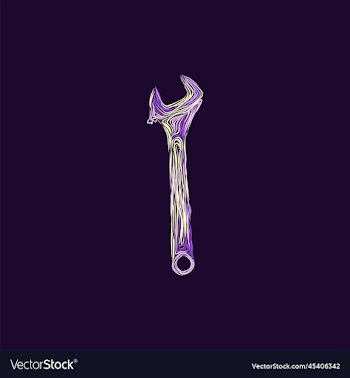 wrench tool artwork style design