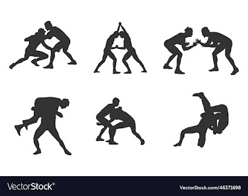 wrestling silhouettes wrestling silhouette set