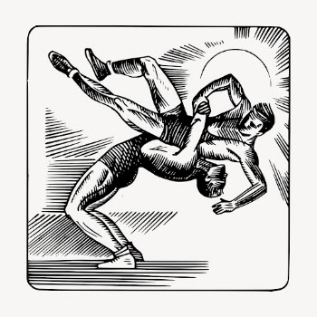 Wrestling sports clipart, vintage illustration | Free Vector - rawpixel