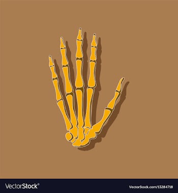 Wrist bone paper sticker on stylish background vector image