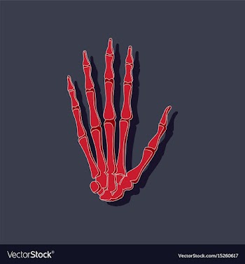 Wrist bone paper sticker on stylish background vector image