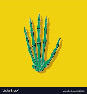 Wrist bone paper sticker on stylish background vector image