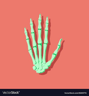Wrist bone paper sticker on stylish background vector image