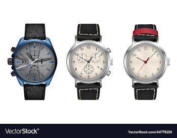wristwatch collection realistic icons isolated on