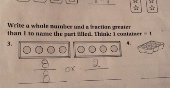 Write a whole number and a fraction greater than i to name the ...