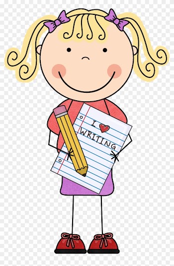 Write Clip Art Children Writing Clipart Images Wikiclipart - Girl With Both Parts