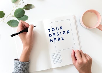 Writing on a notebook | Free stock psd mockup - 296244