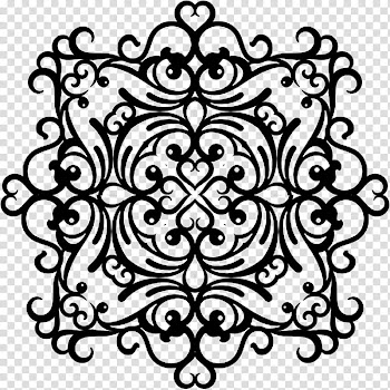 Wrought Iron , black floral frame transparent background PNG clipart