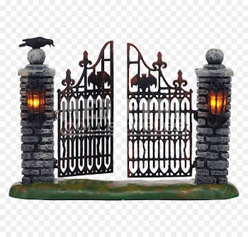 Wrought iron Department 56 Halloween Gate Christmas - iron Gates 