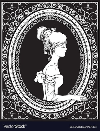 Wrought iron frame with lady vector image