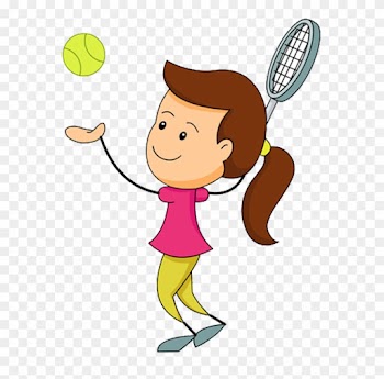 Www - Girl Playing Tennis Clipart