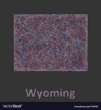 Wyoming line art map vector image