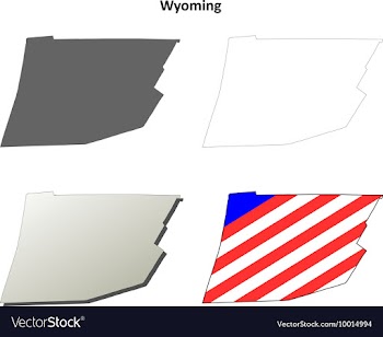 Wyoming Map Icon Set vector image