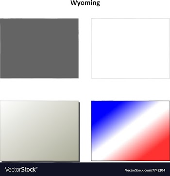 Wyoming outline map set vector image