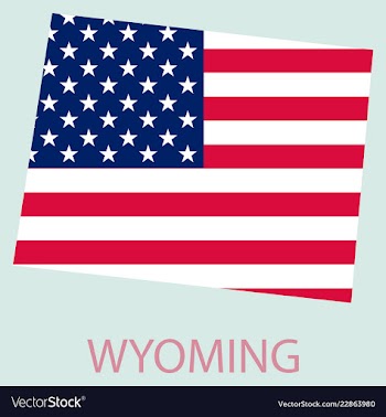 Wyoming state of america with map flag print on vector image