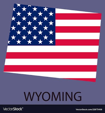 Wyoming state of america with map flag print on vector image