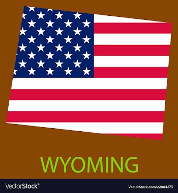 Wyoming state of america with map flag print on vector image
