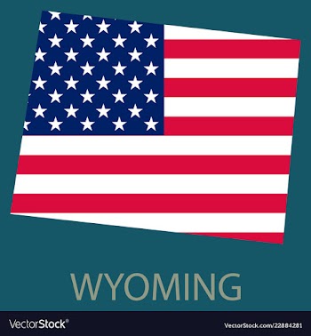 Wyoming state of america with map flag print on vector image